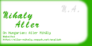 mihaly aller business card